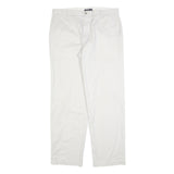 DOCKERS Mens Cotton Blend White Regular Straight Trousers W36 L34 Smart Casual