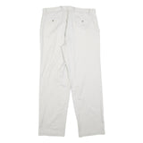 DOCKERS Mens Cotton Blend White Regular Straight Trousers W36 L34 Smart Casual