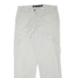 IN LINE COLLECTION Mens Relaxed Cargo Trousers Beige Cotton Blend W34 L31 Casual
