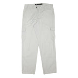 IN LINE COLLECTION Mens Relaxed Cargo Trousers Beige Cotton Blend W34 L31 Casual