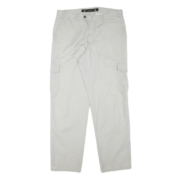 IN LINE COLLECTION Mens Relaxed Cargo Trousers Beige Cotton Blend W34 L31 Casual