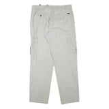 IN LINE COLLECTION Mens Relaxed Cargo Trousers Beige Cotton Blend W34 L31 Casual