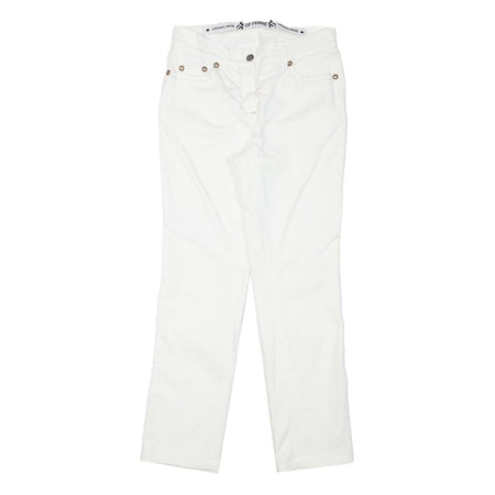 GF FERRE Womens Slim White Jeans Cotton Blend Zip W27 L27 Stylish Classic