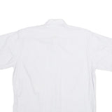 CROSSAIR Mens White Shirt L Cotton Blend Button Front Short Sleeve Casual