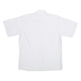 CROSSAIR Mens White Shirt L Cotton Blend Button Front Short Sleeve Casual