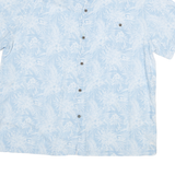 HAVANA JIM Mens Blue & White Rayon Shirt XL Tropical Floral Pattern Casual