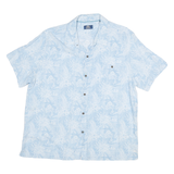 HAVANA JIM Mens Blue & White Rayon Shirt XL Tropical Floral Pattern Casual