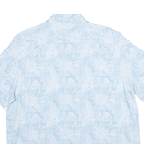 HAVANA JIM Mens Blue & White Rayon Shirt XL Tropical Floral Pattern Casual