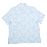 HAVANA JIM Mens Blue & White Rayon Shirt XL Tropical Floral Pattern Casual