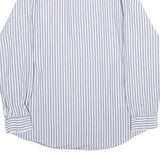 NAUTICA Mens Blue & White Stripe Shirt M Classic Cotton Long Sleeve Button Down