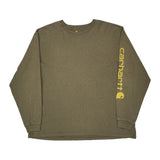 Carhartt Long Sleeve T-Shirt - 2XL Green Cotton