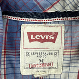 Levis Checked Short Sleeve Shirt - Medium Blue Cotton