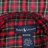 Age 10-12 Ralph Lauren Checked Shirt - Medium Red Cotton