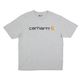 CARHARTT Mens Grey Graphic T-Shirt L Short Sleeve Crew Neck Logo Print Cotton