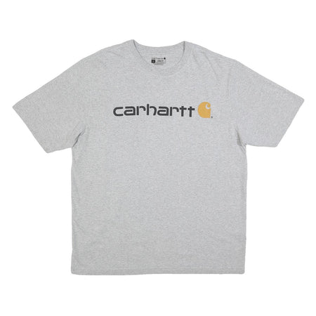 CARHARTT Mens Grey Graphic T-Shirt L Short Sleeve Crew Neck Logo Print Cotton