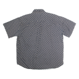 DOCKERS Mens Blue Shirt XL Cotton Casual Button-Down Printed Short Sleeve