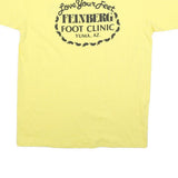 HANES Mens Yellow Feinberg Foot Clinic Graphic T-Shirt XL Short Sleeve Crew Neck