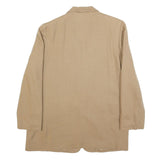 HARRIS WALLACE Womens Beige Wool Single Button Jacket M Plain Classic