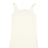 SANTA CRUZ Womens Cream Heart Logo Mini Dress Cotton Blend Strappy Sleeveless