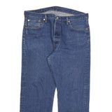 LEVI'S 501 Mens Jeans Blue Regular Straight Denim Medium W37 L28 Classic Button