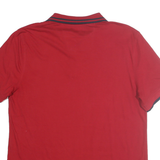 NAUTICA Mens Red & Navy Short Sleeve Basic Polo Shirt L Cotton Blend