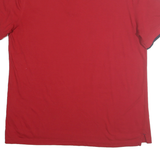 NAUTICA Mens Red & Navy Short Sleeve Basic Polo Shirt L Cotton Blend