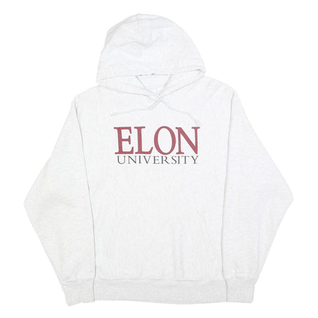 CHAMPION REVERSE WEAVE Mens Grey Elon University Hoodie XL Cotton Blend