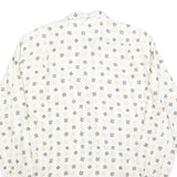 COLDOR Mens White & Grey Patterned Shirt XL Cotton Blend Long Sleeve Casual