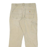 CARHARTT Mens Cotton Blend Beige Relaxed Straight Trousers W32 L30 Workwear