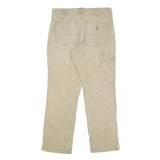 CARHARTT Mens Cotton Blend Beige Relaxed Straight Trousers W32 L30 Workwear