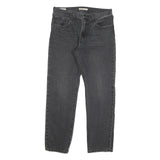 LEVI'S Womens Regular Fit Straight Black Denim W31 L29 Zip Cotton Blend Jeans