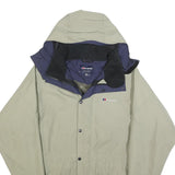 BERGHAUS Womens Beige & Navy Outdoor Jacket L Polyester Woven Zip Plain Hooded