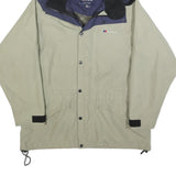 BERGHAUS Womens Beige & Navy Outdoor Jacket L Polyester Woven Zip Plain Hooded