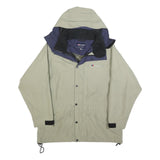 BERGHAUS Womens Beige & Navy Outdoor Jacket L Polyester Woven Zip Plain Hooded