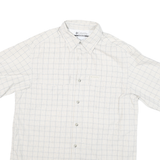 COLUMBIA Mens Beige Check Shirt S Cotton Blend Lightweight Button-Up Casual