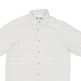 COLUMBIA Mens Beige Check Shirt S Cotton Blend Lightweight Button-Up Casual