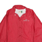 WEARGUARD Mens Red Coach Jacket L Nylon Plain Button Closure Lightweight