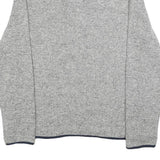 NAUTICA Mens Grey & Navy Plain Pullover Patterned V-Neck Regular L Jumper