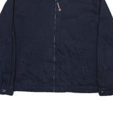 CHAPS Mens Navy Cotton Blend Jacket L Zip Plain Classic Casual Outerwear