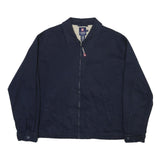 CHAPS Mens Navy Cotton Blend Jacket L Zip Plain Classic Casual Outerwear