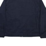 CHAPS Mens Navy Cotton Blend Jacket L Zip Plain Classic Casual Outerwear