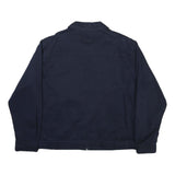 CHAPS Mens Navy Cotton Blend Jacket L Zip Plain Classic Casual Outerwear