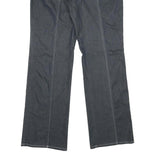 Womens Regular Fit Black Cotton Blend Zip Trousers W26 L31 Stylish