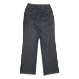 Womens Regular Fit Black Cotton Blend Zip Trousers W26 L31 Stylish