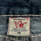 True Religion Denim Shorts - 32W 11L Blue Denim