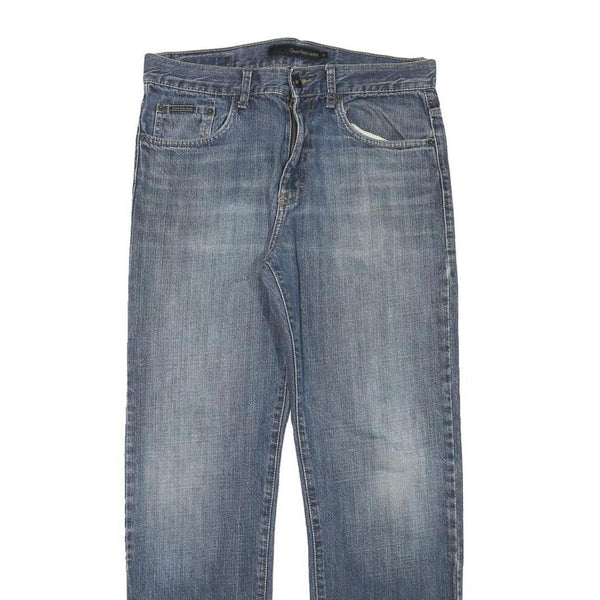 CALVIN KLEIN JEANS Mens Regular Fit Blue Denim W31 L30 Classic Cotton Blend Zip