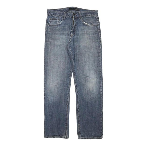 CALVIN KLEIN JEANS Mens Regular Fit Blue Denim W31 L30 Classic Cotton Blend Zip