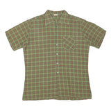 ACKERMANN Mens Green & Brown Check Shirt M Cotton Blend Short Sleeve Casual