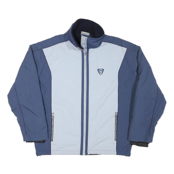 ACTIVE WEAR Mens Blue & Light Blue Sporty Outdoor Jacket L Polyester Blend Zip