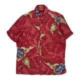 Tasso Elba Floral Hawaiian Shirt - Large Red Silk Blend
